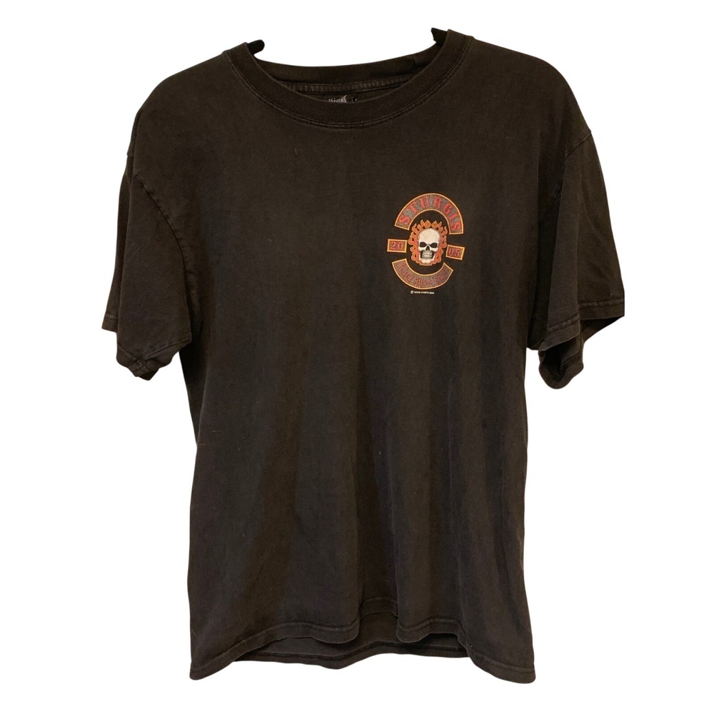 Vintage Sturgis Black Hills Rally 2005 Skull Flames T Shirt Size L‎ vtg